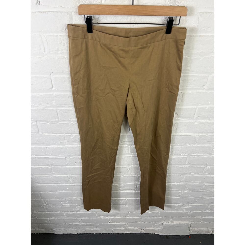 Worth Women's Straight Leg Pull-On Ankle Pants Mid-Rise Stretch Brown Size 6